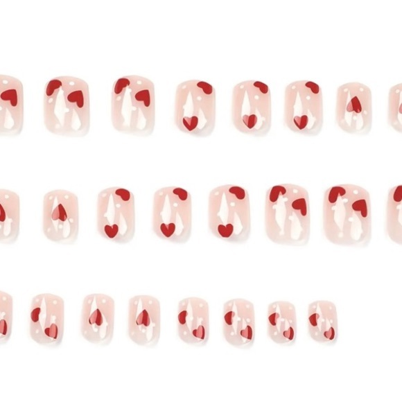 24pcs Valentines reusable glossy short press on nails - Picture 3 of 6